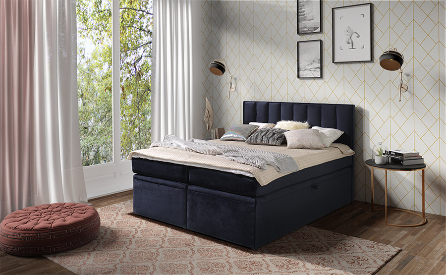 Boxspring Berlin - blauw (140 cm)