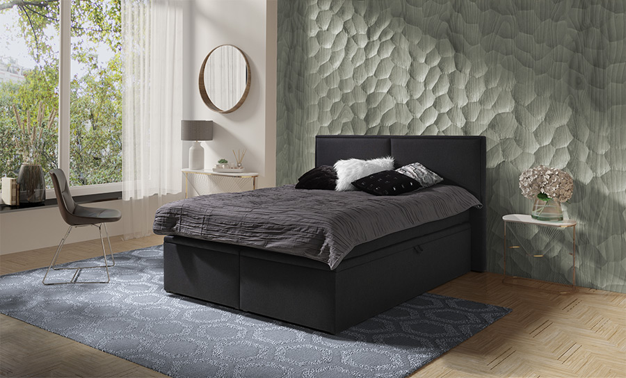 Boxspring Casablanca - zwart (160 cm)