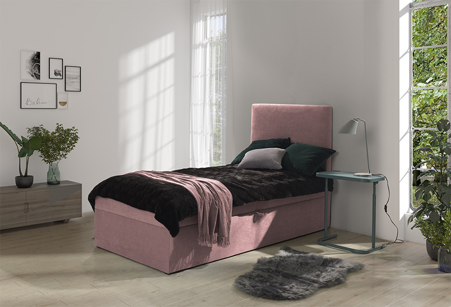 Boxspring Porto - roze (90 cm)