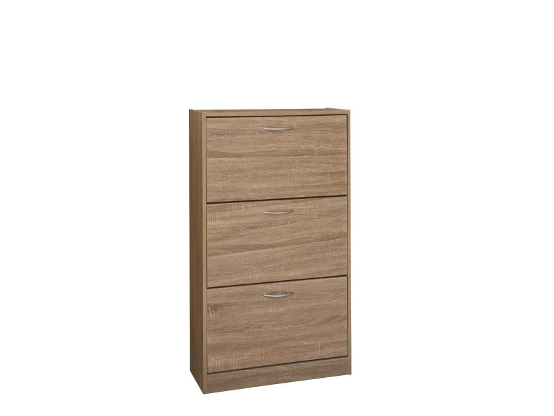 Meerveil Schoenenkast met 2 laden, houten schoenenkast, 2 laags