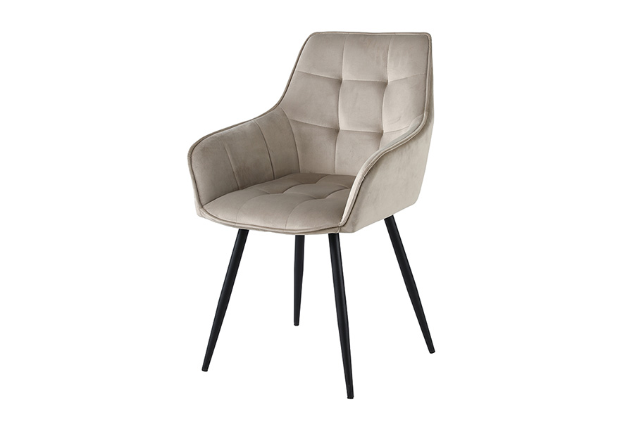 Eetkamerstoel Emparla - velvet - beige